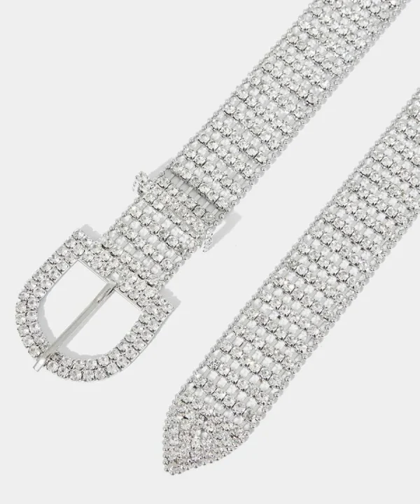 Flash Sale Joe Browns A Wave Of Shimmer Diamante Belt Silver