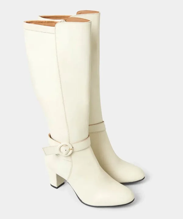 New Joe Browns About Town Tall Leather Boots Winter White