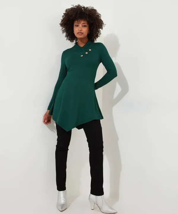 Discount Joe Browns All New Button Jersey Tunic Forest Green