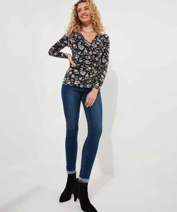 Online Joe Browns Aria Jersey Wrap Top Black