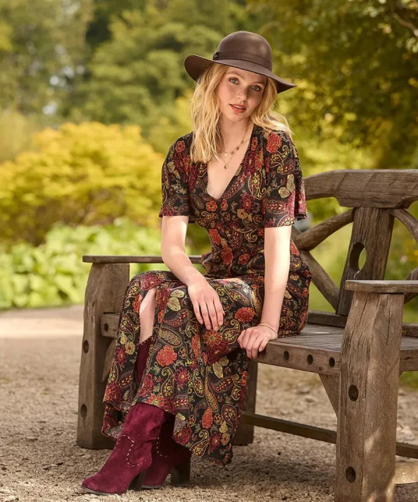 Best Sale Joe Browns Autumn Colours Dress Brown