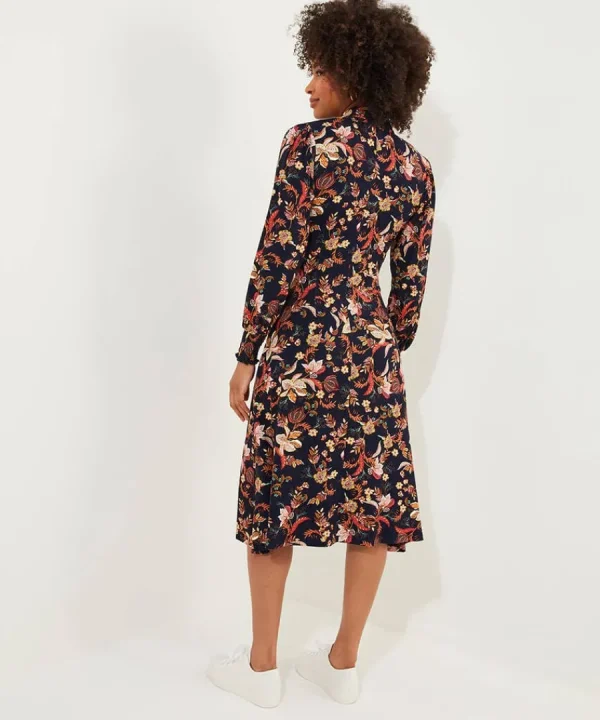 Hot Joe Browns Autumn Days Jersey Dress Navy