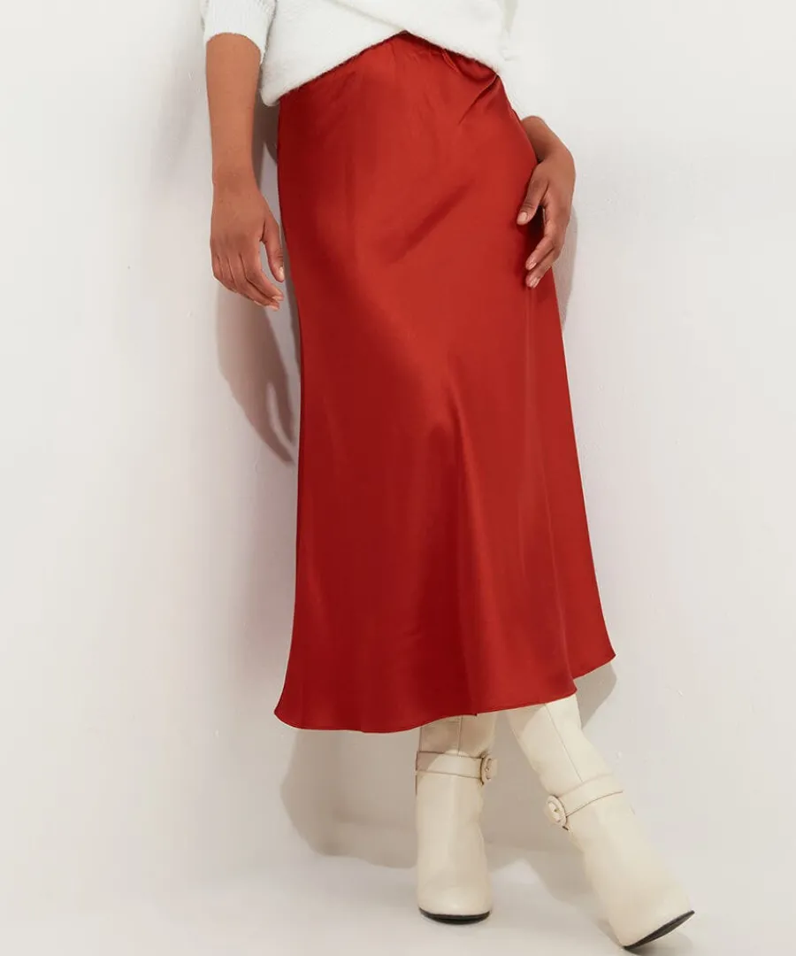 autumn_days_satin_skirt_1.webp Flash Sale Joe Browns Autumn Days Satin Skirt Rust