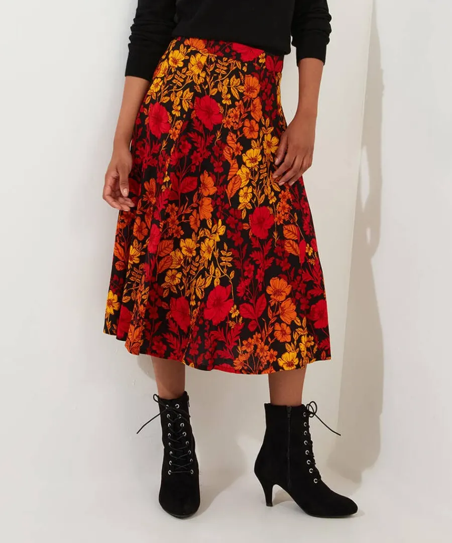 autumn_florals_skirt_1.webp Flash Sale Joe Browns Autumn Florals Skirt Black