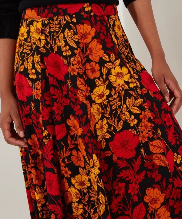 Flash Sale Joe Browns Autumn Florals Skirt Black