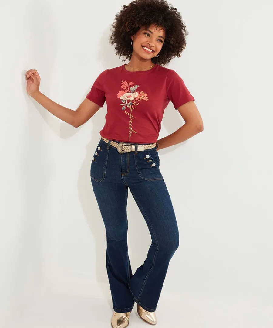 autumn_florals_tshirt_3.webp Best Sale Joe Browns Autumn Florals T-Shirt Berry