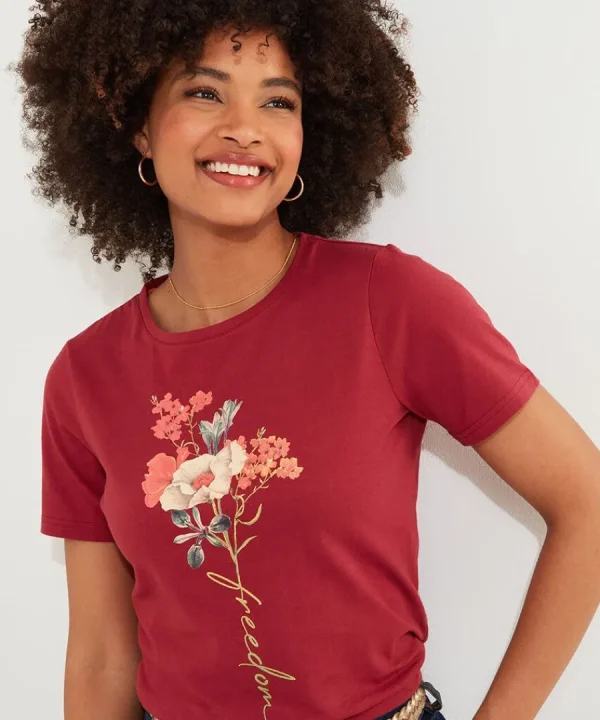 Best Sale Joe Browns Autumn Florals T-Shirt Berry