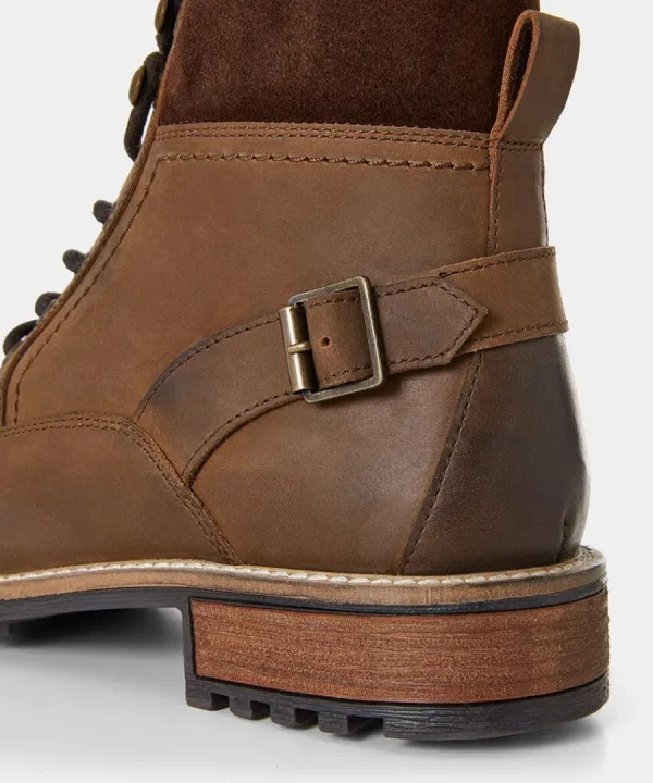Shop Joe Browns Aviator Borg Lined Oiled Boots Dark Brown