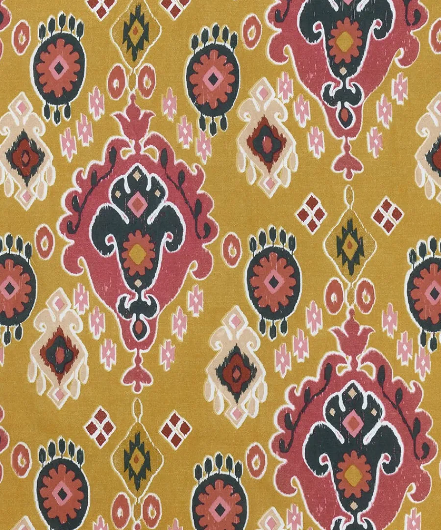 aztec_cotton_slub_reversi_2.webp New Joe Browns Aztec Cotton Slub Reversible Frill Duvet Set Amber