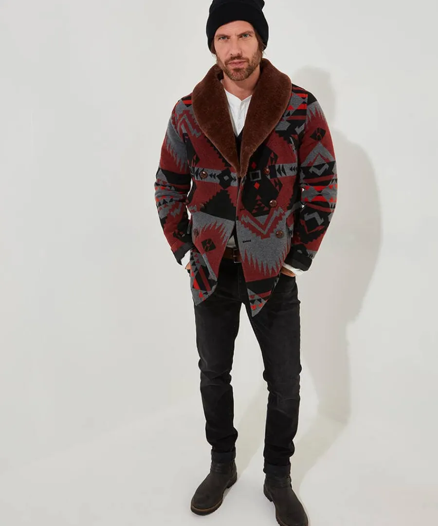 aztec_fur_collar_coat_6.webp Discount Joe Browns Aztec Fur Collar Coat Multi