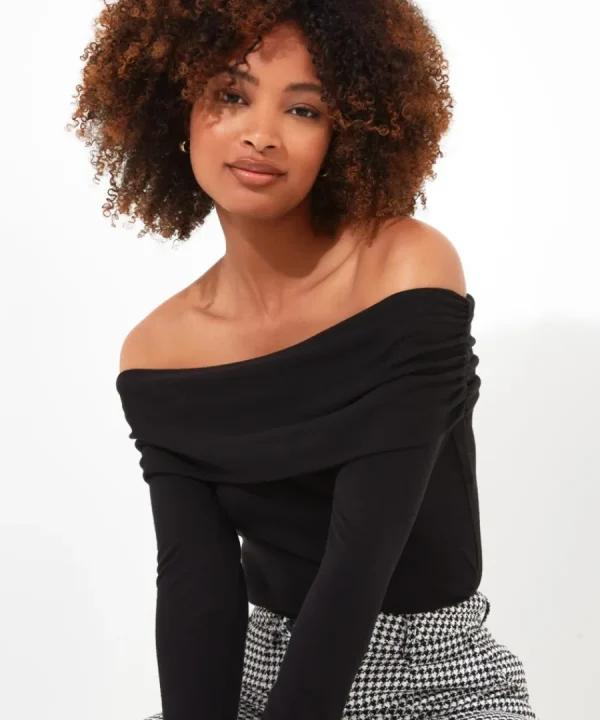 Store Joe Browns Bardot Jersey Top Black / Orange