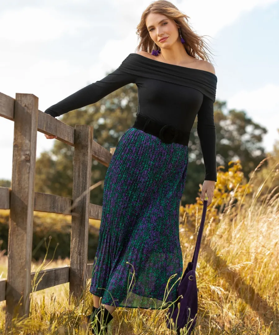 bardot_jersey_top_8.webp Store Joe Browns Bardot Jersey Top Black / Orange