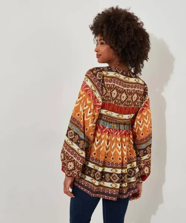 New Joe Browns Beautiful Boho Blouse Burnt Orange