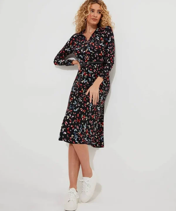 Clearance Joe Browns Beautiful Butterfly Jersey Dress Black