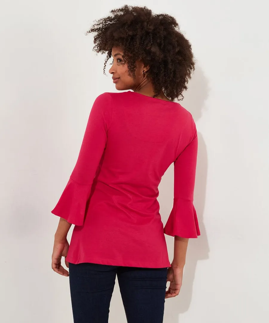 beautiful_button_longline_2.webp Sale Joe Browns Beautiful Button Longline Jersey Top Pink