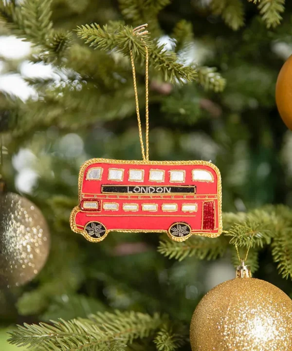 Cheap Joe Browns Beautifully Embroide Bus Christmas Ornament Red