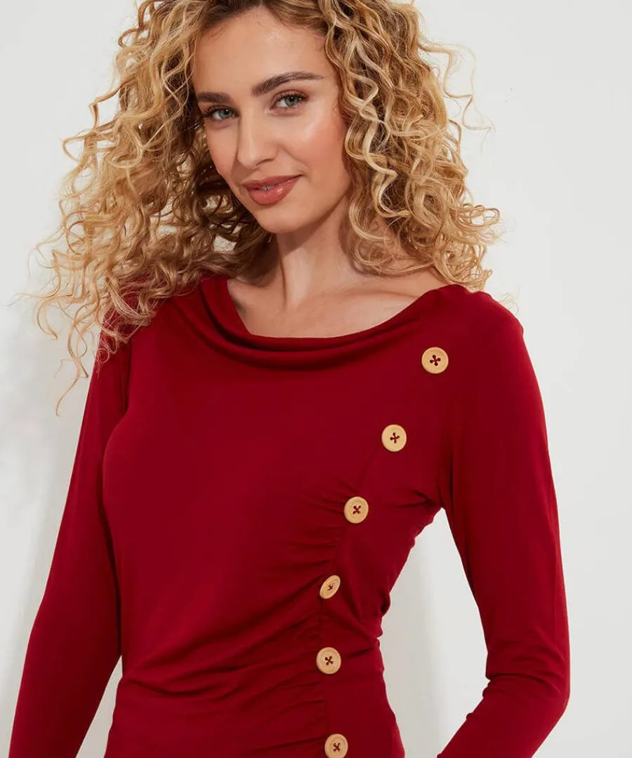 betsey_button_detail_jers_2.webp Best Sale Joe Browns Betsey Button Detail Jersey Top Berry