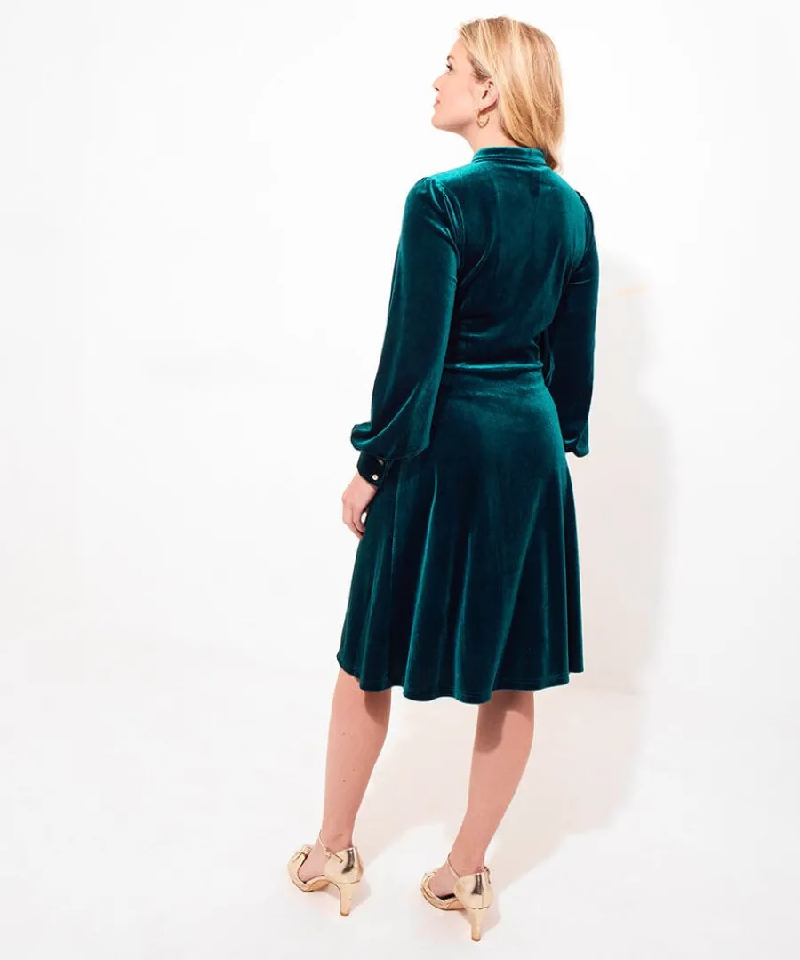 betsy_velour_dress_3.webp Flash Sale Joe Browns Betsy Velour Dress Teal