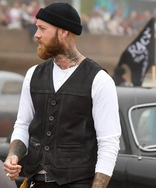 Sale Joe Browns Leather Waistcoat Black