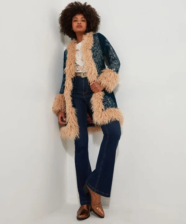 Discount Joe Browns Boho Girl Embroidered Boutique Coat Teal