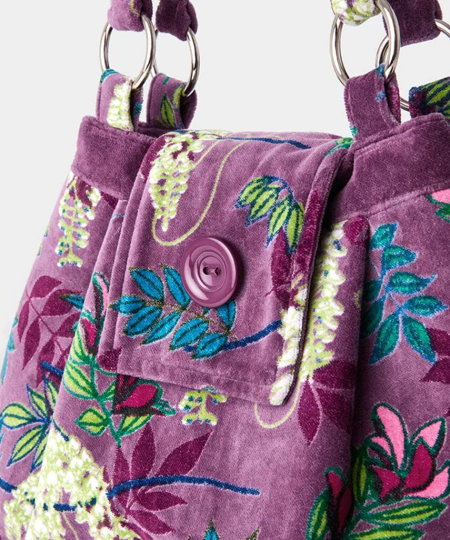 botanical_mist_velvet_bag_1.webp Clearance Joe Browns Botanical Mist Velvet Bag Purple