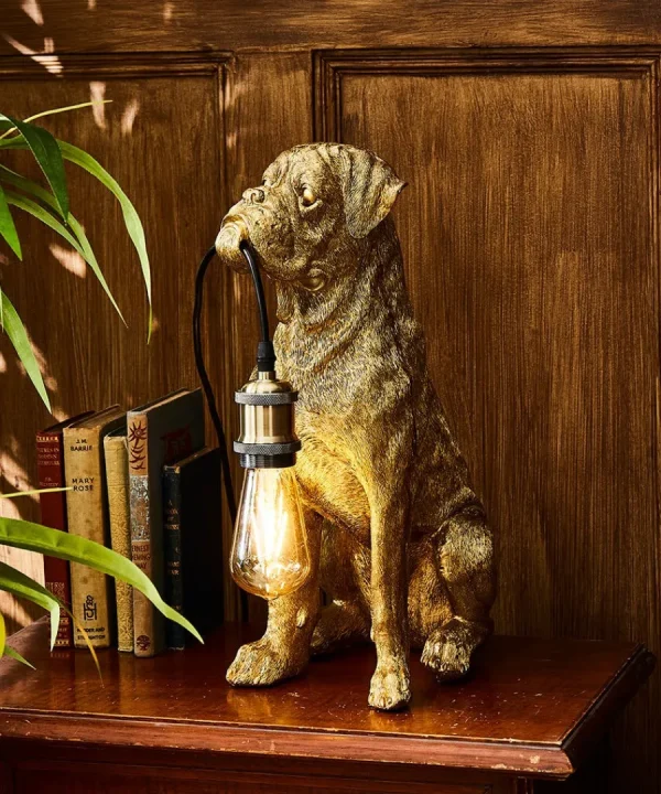 Fashion Joe Browns Brilliant Boxer Table Lamp Antique Gold
