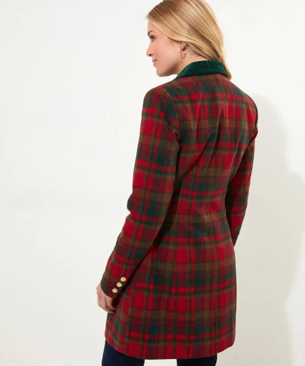 Discount Joe Browns Camilla Checked Longline Coat Red