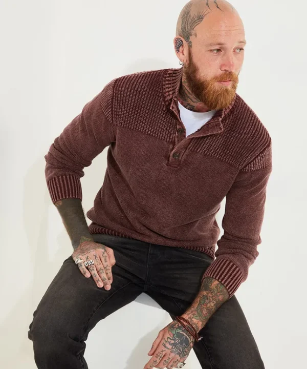 Sale Joe Browns Carefree Washed Funnel Knit Cherry