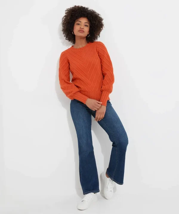 Cheap Joe Browns Cassie Chevron Knit Jumper Orange