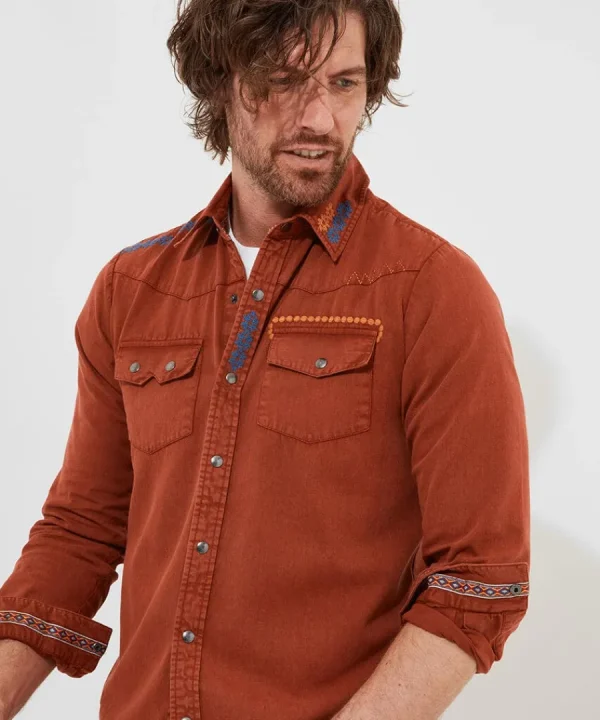 Discount Joe Browns Casually Customised Shirt Burnt Orange