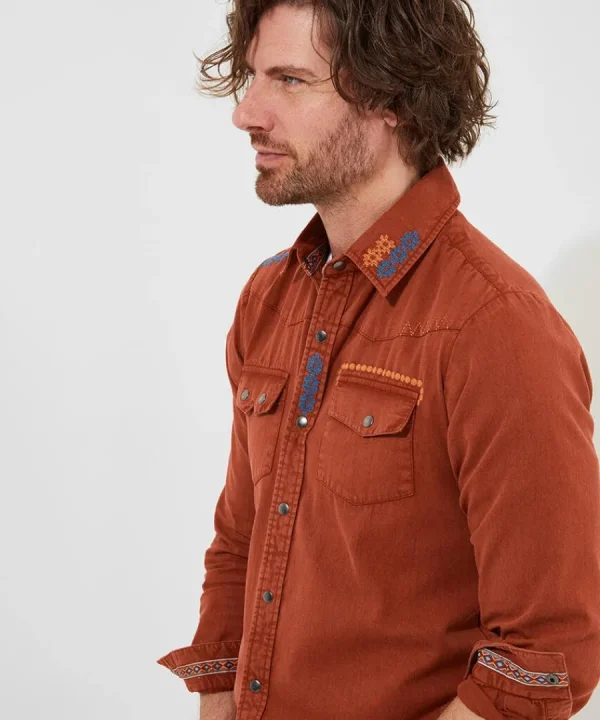 Discount Joe Browns Casually Customised Shirt Burnt Orange