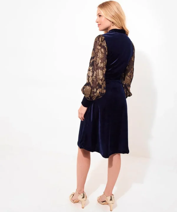 Cheap Joe Browns Celeste Stretch Velvet Dress Navy