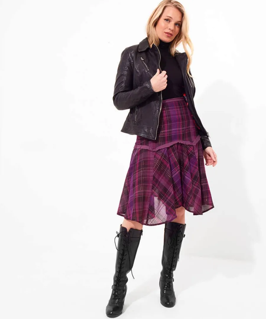 charming_check_skirt_1.webp Hot Joe Browns Charming Check Skirt Purple