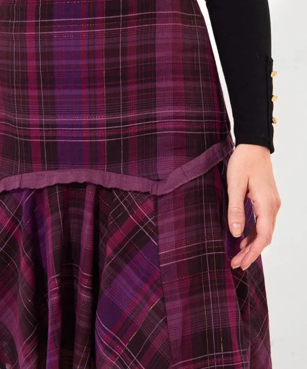 Hot Joe Browns Charming Check Skirt Purple