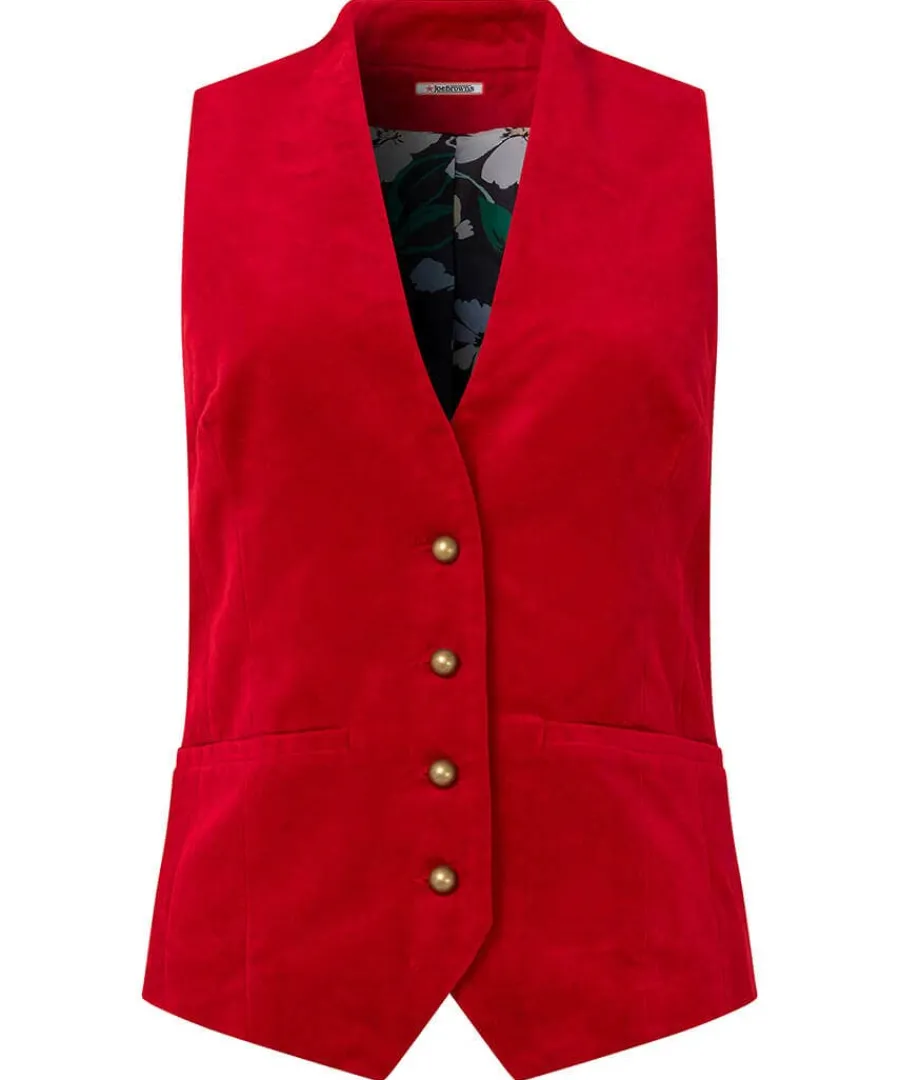charming_velvet_waistcoat_0.webp Shop Joe Browns Charming Velvet Waistcoat Red