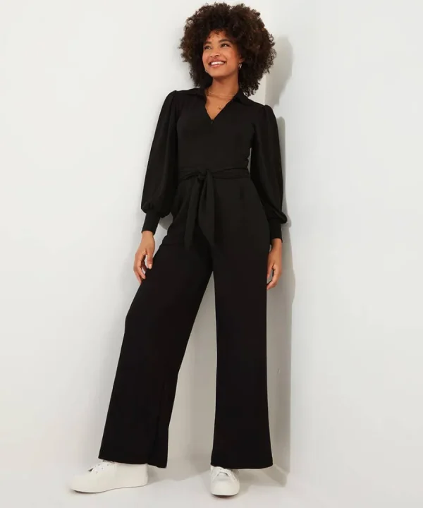 Fashion Joe Browns Charming Zipped Jumpsuit Black / Blue