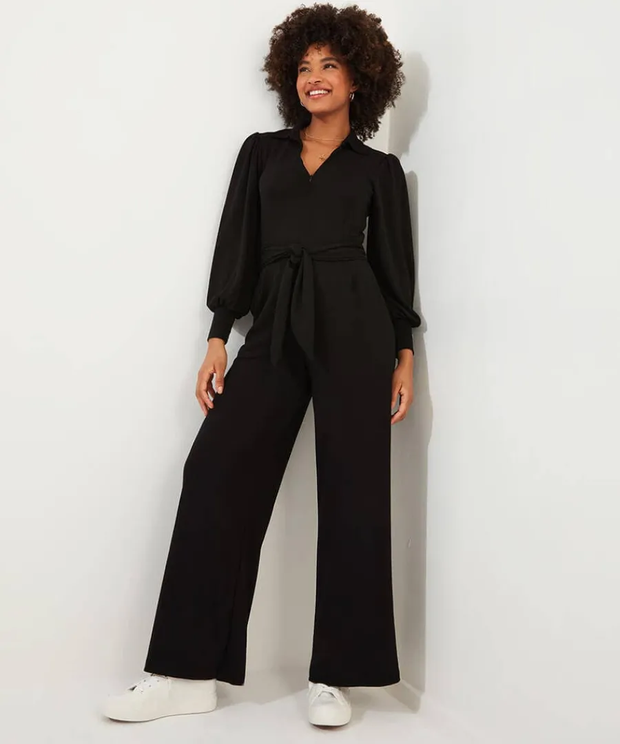charming_zipped_jumpsuit_2.webp Fashion Joe Browns Charming Zipped Jumpsuit Black / Blue