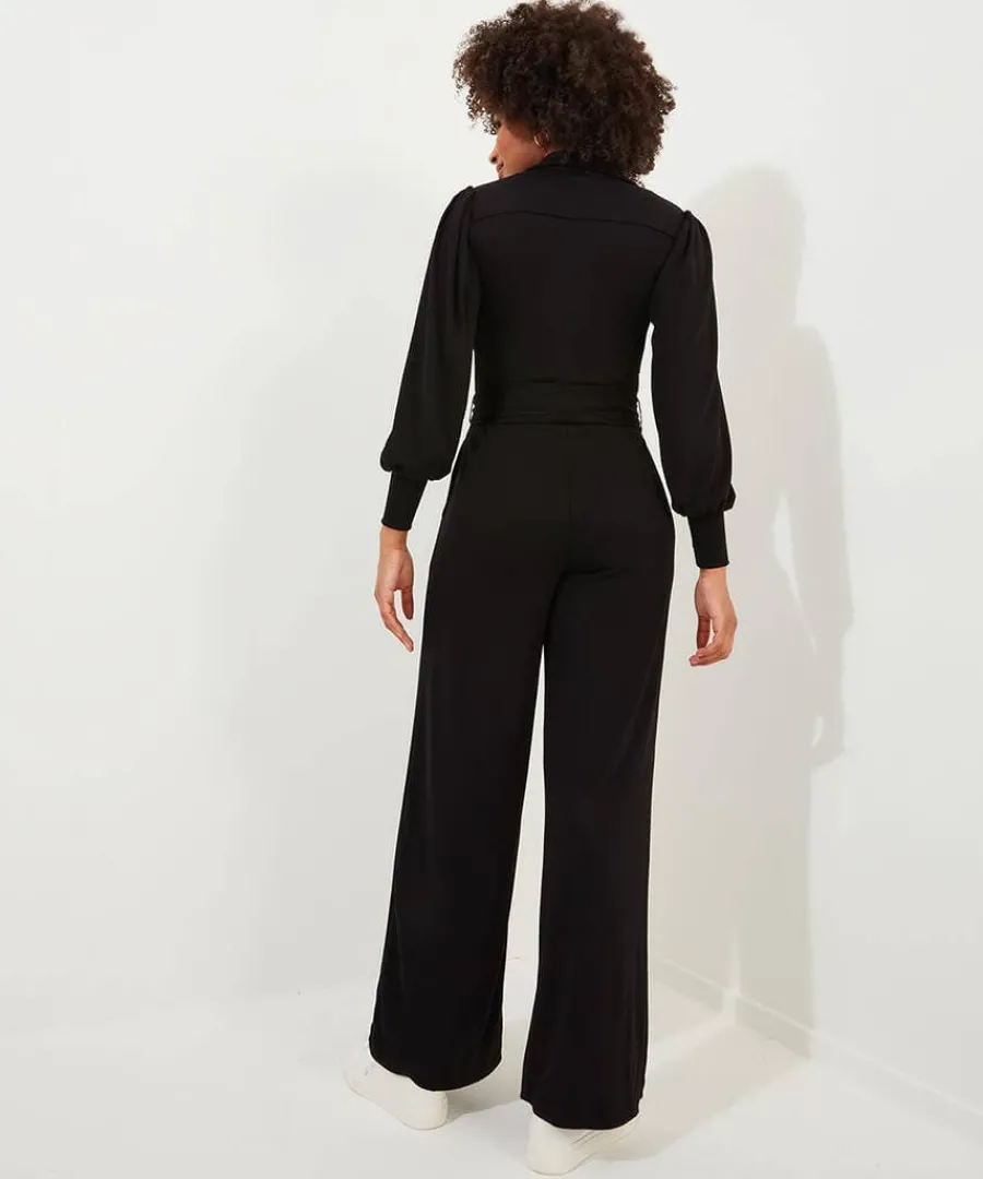charming_zipped_jumpsuit_3.webp Fashion Joe Browns Charming Zipped Jumpsuit Black / Blue