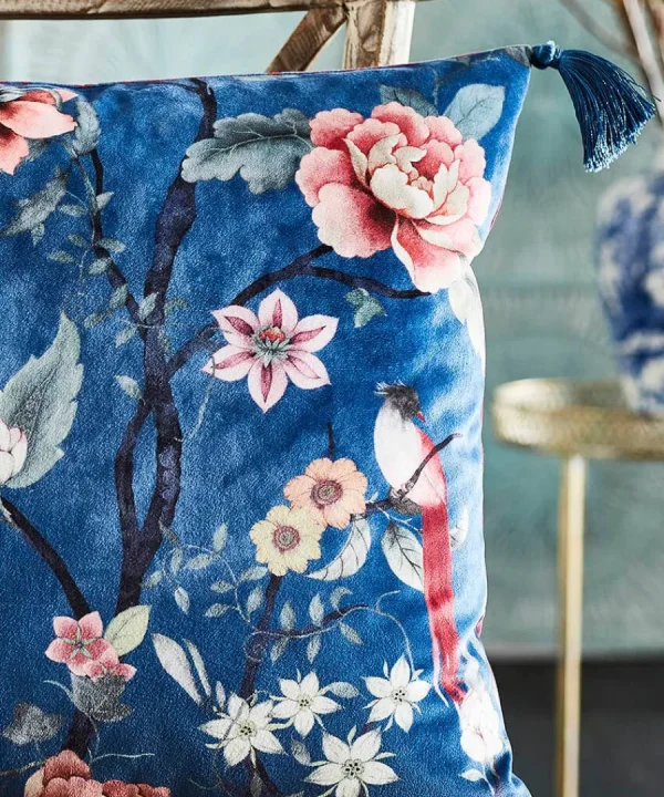 Fashion Joe Browns Cherished Chinoiserie Reversible Cushion Blue / Berry