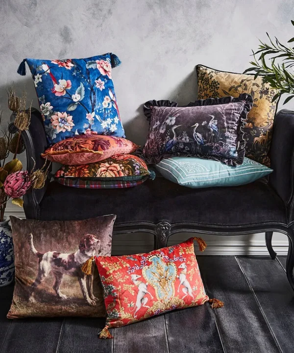 Fashion Joe Browns Cherished Chinoiserie Reversible Cushion Blue / Berry