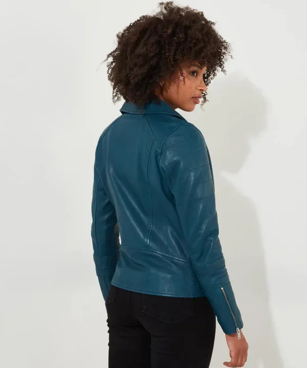 Online Joe Browns Classic Leather Biker Jacket Blue