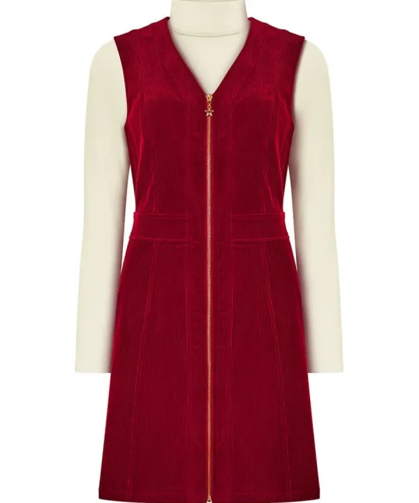 New Joe Browns Confident Cord Pinafore Dress Burnt Orange