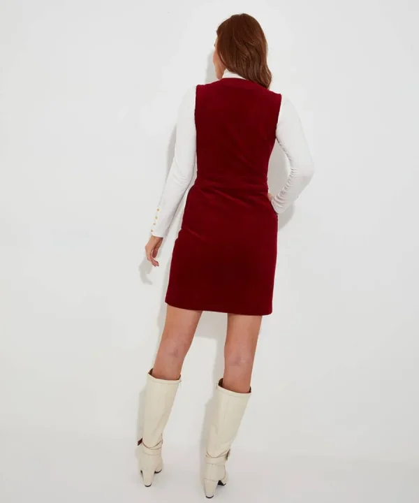 New Joe Browns Confident Cord Pinafore Dress Burnt Orange