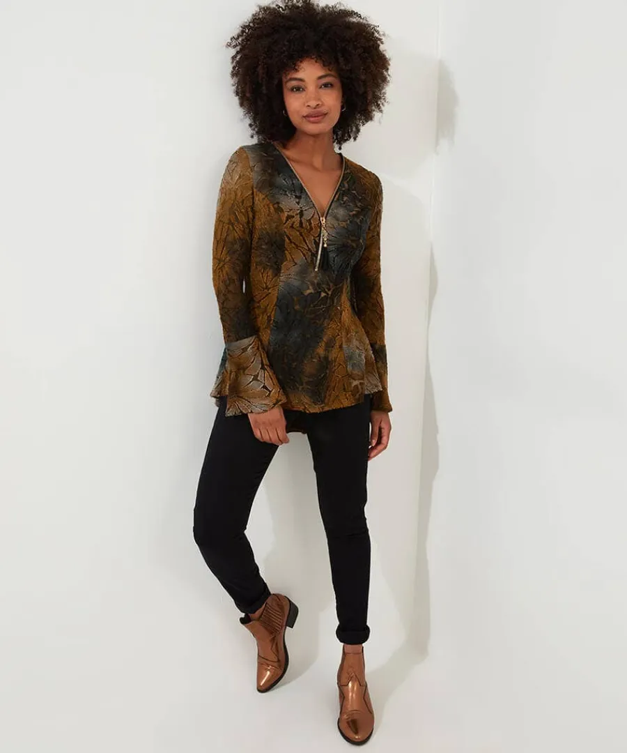connie_zip_top_1.webp Online Joe Browns Connie Zip Top Brown