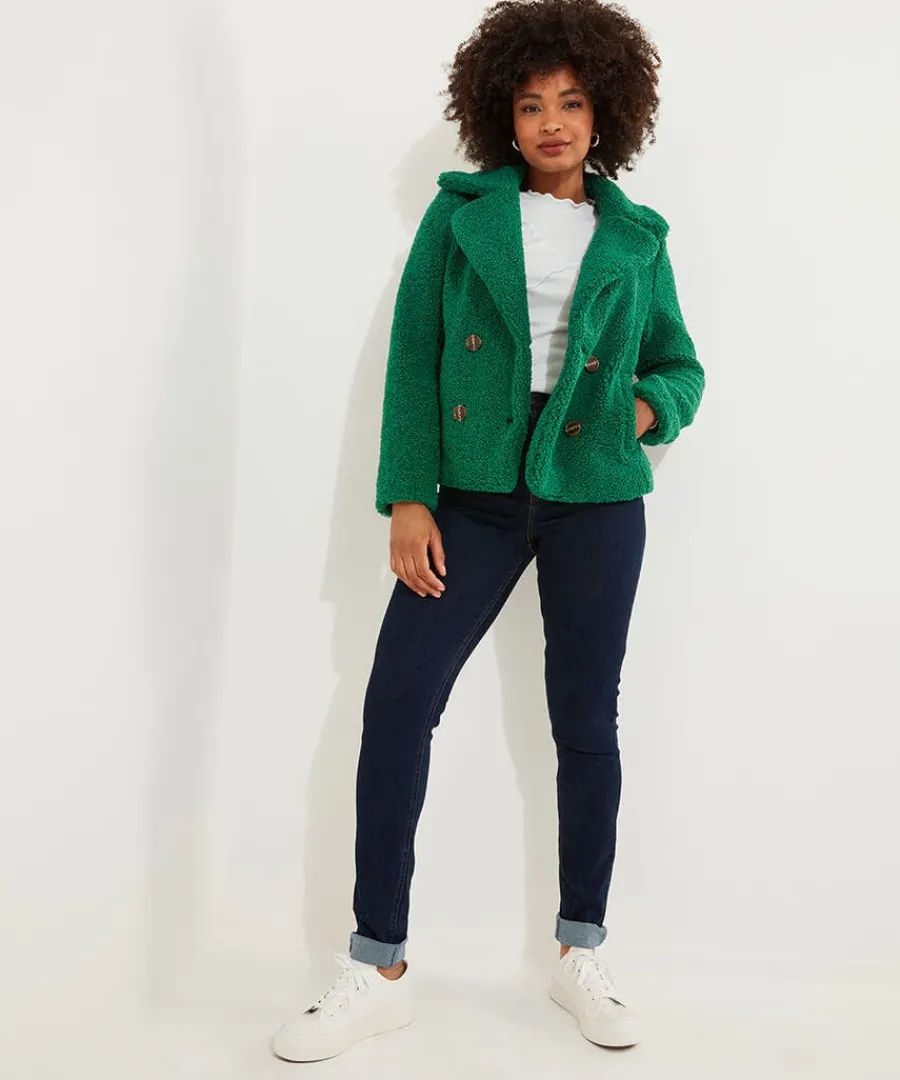 cosy_and_cute_teddy_jacke_1.webp Cheap Joe Browns Cosy And Cute Teddy Jacket Green / Ochre