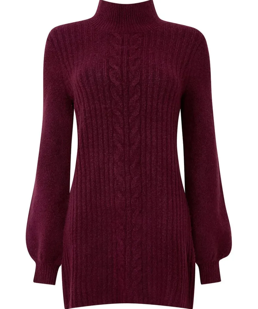 cosy_cable_jumper_dress_0.webp Hot Joe Browns Cosy Cable Jumper Dress Berry