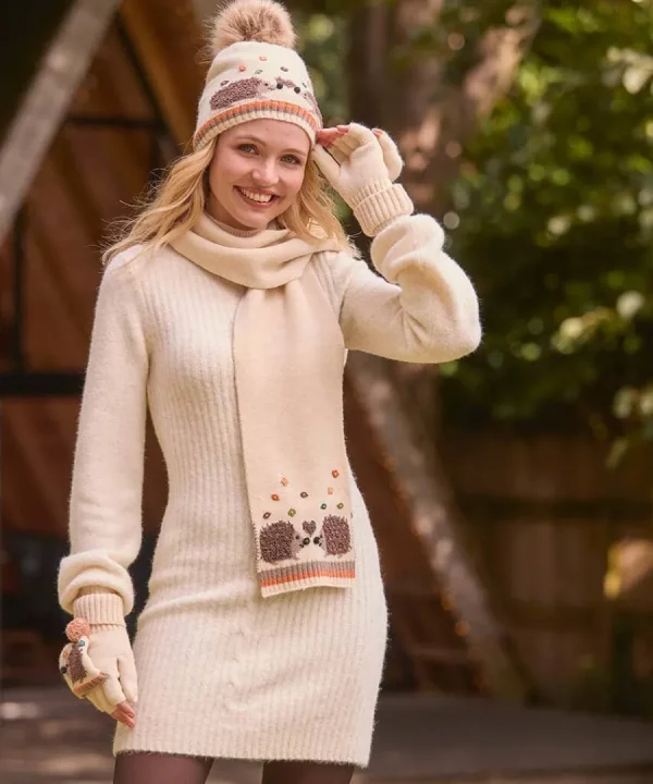 Fashion Joe Browns Cosy Nights Knitted Dress Cream