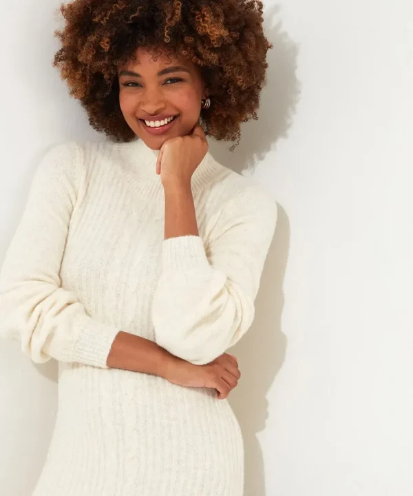 Fashion Joe Browns Cosy Nights Knitted Dress Cream