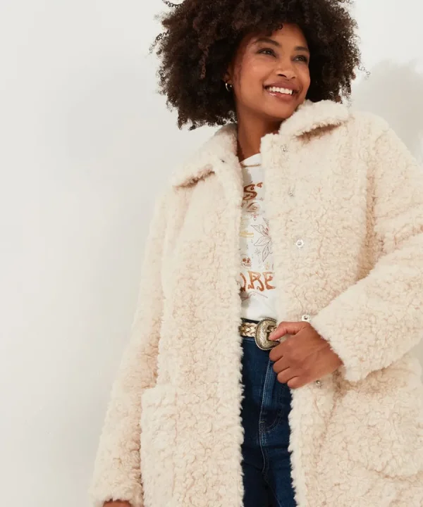 Store Joe Browns Cosy Up Furry Coat Cream