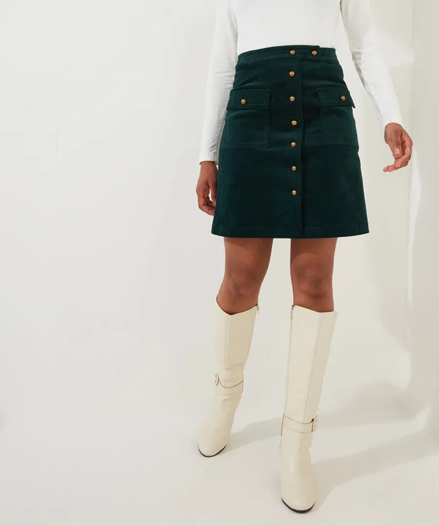 curiously_cord_skirt_1.webp New Joe Browns Curiously Cord Skirt Forest Green